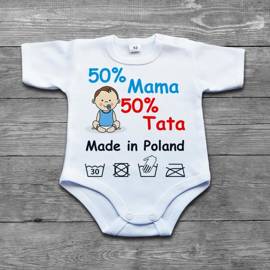 Body 50% Mamy 50% Taty - chłopiec - body niemowlęce