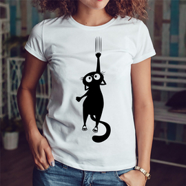 Kot drapiący - koszulka damska