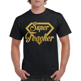 Super Teacher - koszulka męska - złoty nadruk